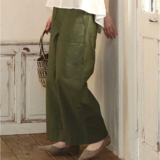 コーエン(coen)の新品coen大人気ワイドベイカーパンツ カーキ(ワークパンツ/カーゴパンツ)