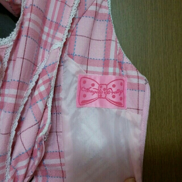 Angelic Pretty(アンジェリックプリティー)のピンクのジャンパースカート レディースのワンピース(ミニワンピース)の商品写真