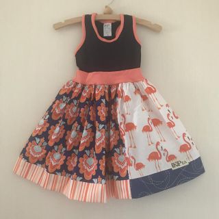 ジンボリー(GYMBOREE)のKPea フラミンゴのドレス3t ネイビー 新品(ワンピース)