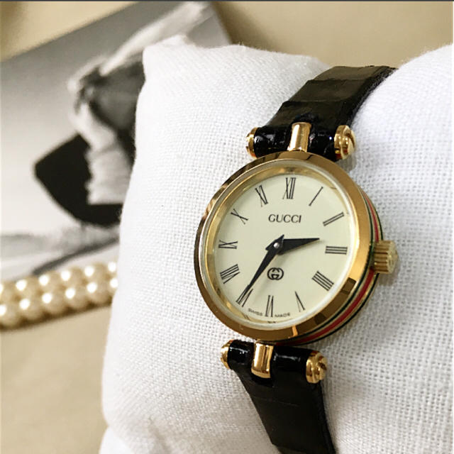 Gucci(グッチ)の美品✨電池交換、ベルト交換、クリーニング済み！GUCCI グッチ 時計 シェリー レディースのファッション小物(腕時計)の商品写真