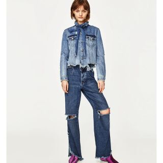 ザラ(ZARA)のはるみ様専用ZARAスリット入りハイライズストレートデニム(デニム/ジーンズ)