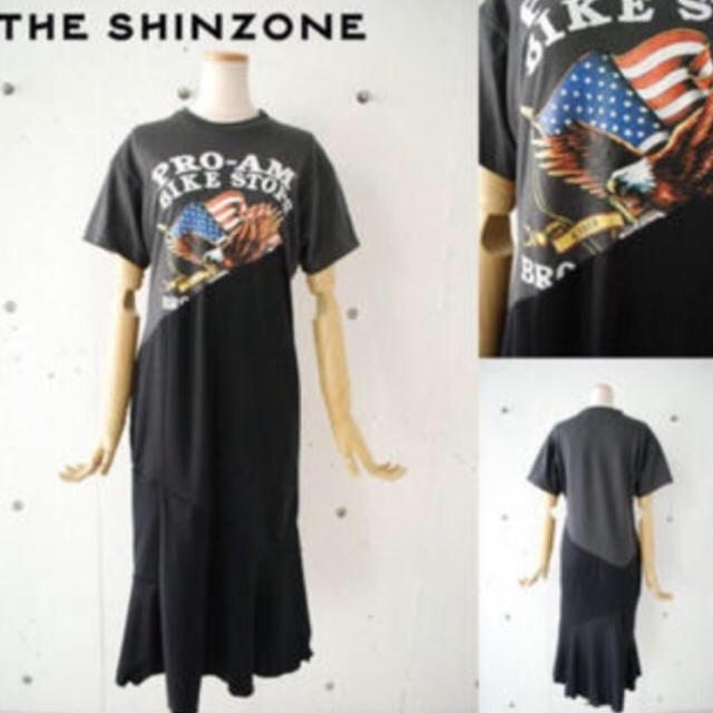 Shinzone(シンゾーン)のThe shinzone シンゾーン ロックプリントTシャツ ワンピース  レディースのワンピース(ひざ丈ワンピース)の商品写真