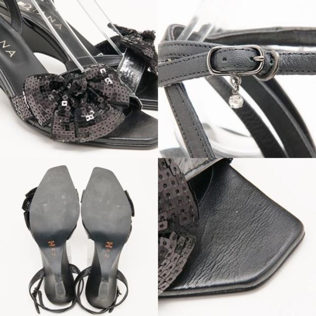 DIANA(ダイアナ)の【美品】DIANA ダイアナ リボンが可愛い レザーウエッジサンダル 24cm レディースの靴/シューズ(サンダル)の商品写真