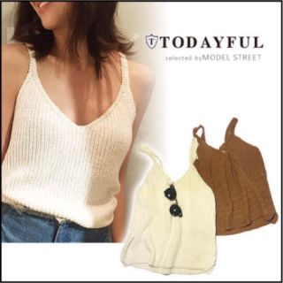 トゥデイフル(TODAYFUL)のトゥデイフル todayful  ニットキャミソール アングリッド 吉田れいか(キャミソール)