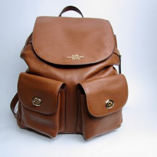 コーチ(COACH)の人気！未使用★【コーチ】 ぺブルレザー ビリー バックパック リュック ブラウン(リュック/バックパック)