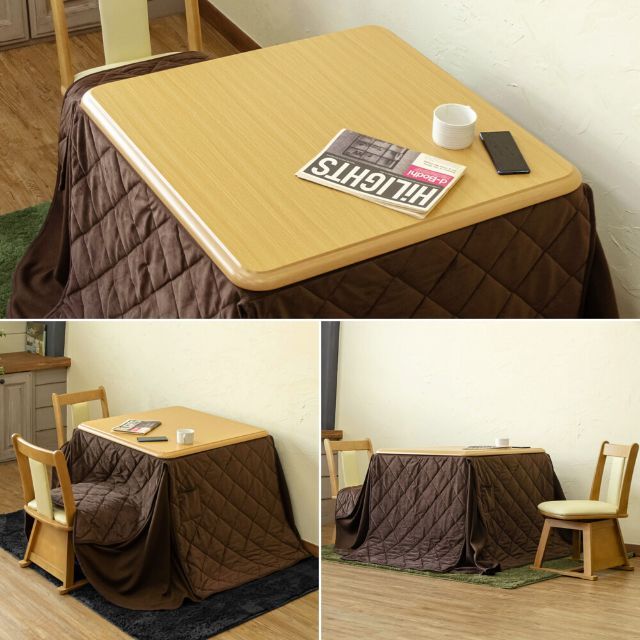 ダイニングこたつ 80×80cm 掛け布団セット　ダイニングコタツ　こたつセット インテリア/住まい/日用品の机/テーブル(こたつ)の商品写真