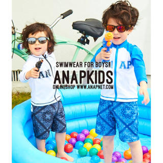 アナップキッズ(ANAP Kids)のANAP KIDS ペイズリー水着２点セット ブルー(水着)
