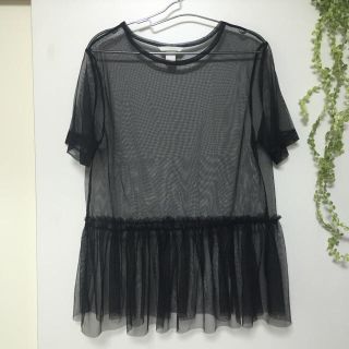 エイチアンドエム(H&M)のH&M シースルーカットソー☆(カットソー(半袖/袖なし))