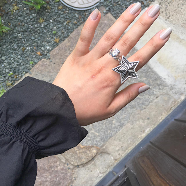 【夏セール】big star silver ring ハンドメイドのアクセサリー(リング)の商品写真