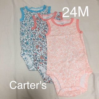 カーターズ(carter's)の【Carter's】24M 新品女の子用 ノースリーブボディースーツ 3枚セット(ロンパース)