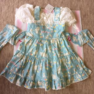 シャーリーテンプル(Shirley Temple)の新品タグ付き※シャーリーテンプル スワン ワンピース セット 100(ワンピース)