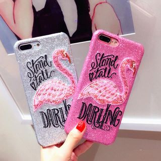 フラミンゴ☆グリッターiPhone6/6s/7ケース(iPhoneケース)