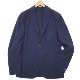 ユナイテッドアローズ(UNITED ARROWS)の【着用3回】ボリオリ春夏ウールストレッチジャガードアンコンジャケット紺50(テーラードジャケット)