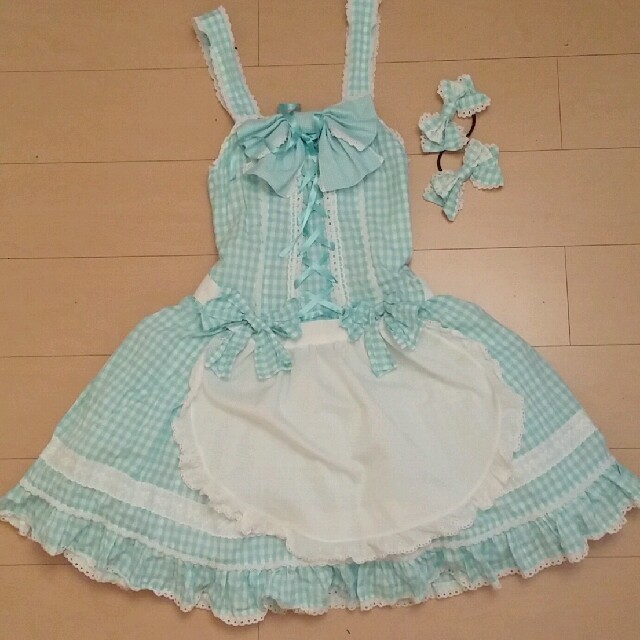 Angelic Pretty - Angelic pretty JSK 水色 ギンガム チェック ゆめかわいいの通販 by まーらいおん's