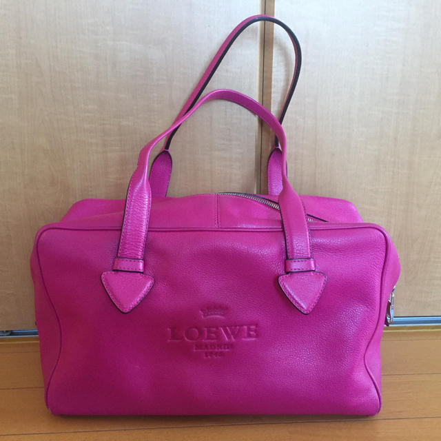 LOEWE ロエベ ヘリテージ  ハンドバッグ  レザー   ピンク   ボストンバッグ 【本物保証】