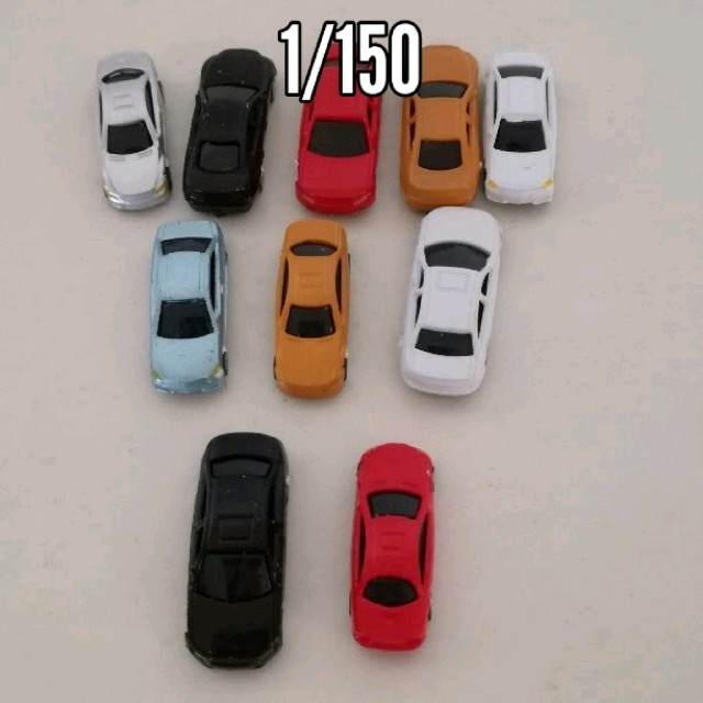 ジオラマ  車 5台 1/150 Nゲージサイズ エンタメ/ホビーのおもちゃ/ぬいぐるみ(鉄道模型)の商品写真