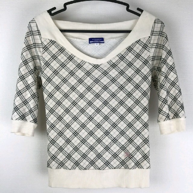 BURBERRY(バーバリー)の美品 BURBERRY BLUE LABEL 7分袖カットソー タータンチェック レディースのトップス(カットソー(長袖/七分))の商品写真