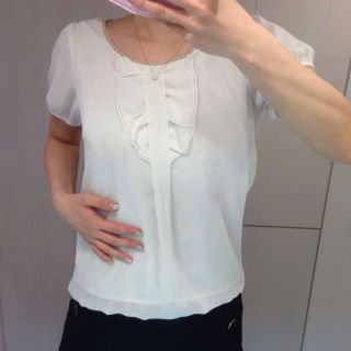 プロポーションボディドレッシング(PROPORTION BODY DRESSING)のオフ白シフォンのブラウス☆可愛いです☆(シャツ/ブラウス(半袖/袖なし))