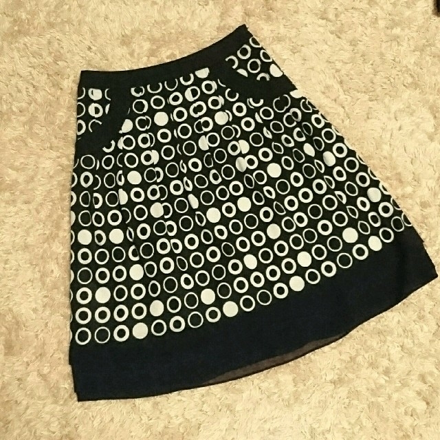 CLEAR IMPRESSION(クリアインプレッション)のクリアインプレッション ハーフプリーツ デザインスカート レディースのスカート(ひざ丈スカート)の商品写真