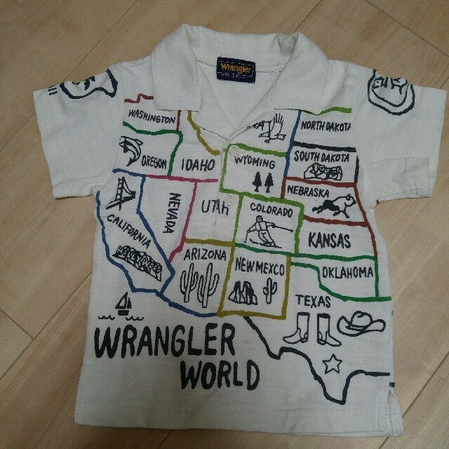 Wrangler(ラングラー)の【80センチ】アメリカ地図柄ポロシャツ キッズ/ベビー/マタニティのベビー服(~85cm)(Ｔシャツ)の商品写真