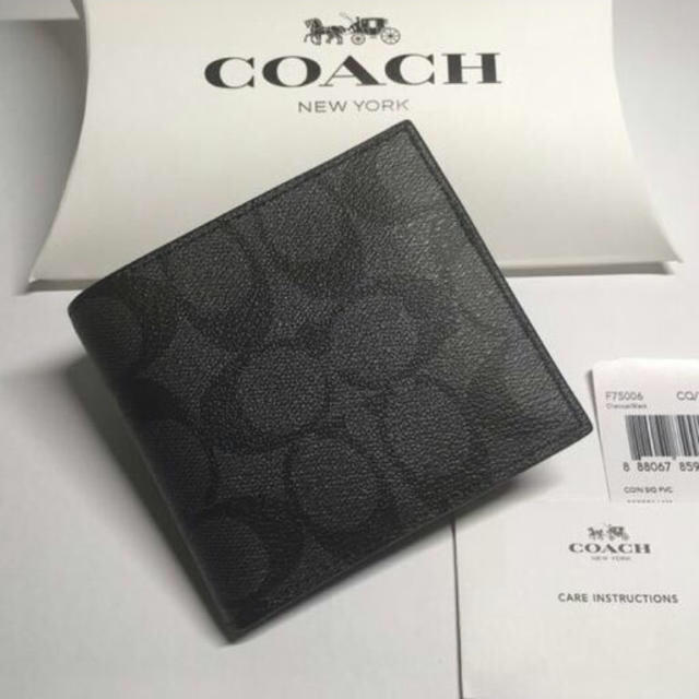 COACH(コーチ)のCOACH★折り財布 定価3.6万円 チャコール メンズのファッション小物(折り財布)の商品写真