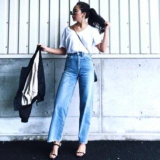 アズールバイマウジー(AZUL by moussy)の新品♡25inch アズールバイマウジー ハイウエスト デニム ワイドパンツ(デニム/ジーンズ)