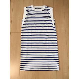 プチバトー(PETIT BATEAU)の【新品】プチバトー ボーダー ワンピース ノースリーブ(ひざ丈ワンピース)