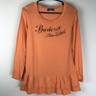 バーバリー(BURBERRY)の美品 BURBERRY BLUE LABEL 長袖チュニックカットソー オレンジ(カットソー(長袖/七分))