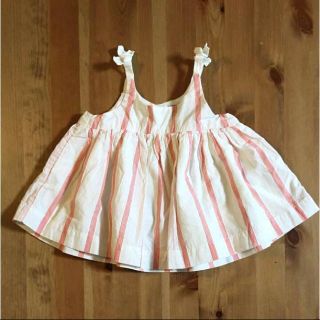 ベビーギャップ(babyGAP)のbabyGap オレンジ ストライプ キャミソール 70cm 美品(タンクトップ/キャミソール)