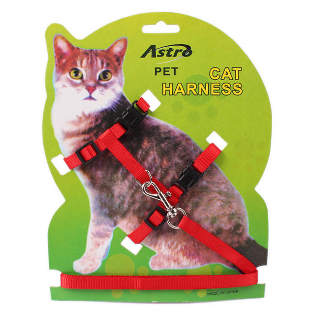 ネコ用　ハーネス　リードセット　赤 ペット用品　ねこ　猫　首輪　お散歩 その他のペット用品(猫)の商品写真