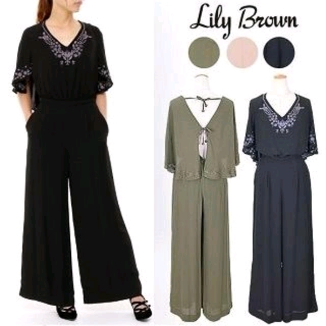 Lily Brown(リリーブラウン)の16SS💖Lily Brown　ポンチョ風刺繍コンビネゾン/オールインワン レディースのパンツ(オールインワン)の商品写真