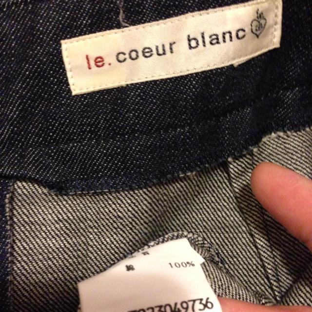 le.coeur blanc(ルクールブラン)のデニム膝丈ボックススカート レディースのスカート(ひざ丈スカート)の商品写真