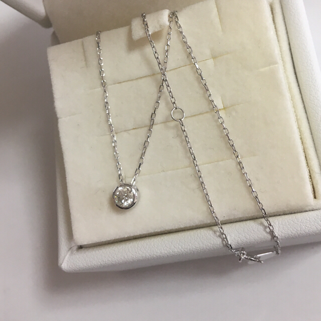 4℃ - 美品 k18 0.15 ダイヤ ネックレス WG 18金 ダイヤモンドの通販 by