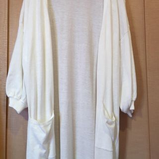 ダブルクローゼット(w closet)のwcloset ロングカーディガン (白)(カーディガン)