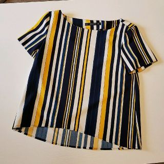 ZARA◼Sサイズ◼美品◼ストライプイエローブルー◼doudou好きにも(シャツ/ブラウス(半袖/袖なし))