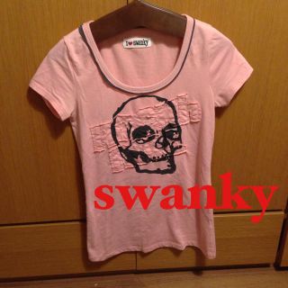 スワンキー(swanky)のピンク♡スカルTシャツ(Tシャツ(半袖/袖なし))