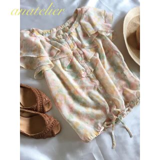 アナトリエ(anatelier)の◆美品♡◆anatelier アナトリエ◆ふわふわフリルブラウス◆size 36(シャツ/ブラウス(半袖/袖なし))