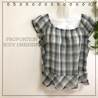 プロポーションボディドレッシング(PROPORTION BODY DRESSING)のプロポーションボディドレッシング♡チェック柄フリルカットソー(カットソー(半袖/袖なし))