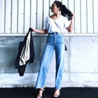 アズールバイマウジー(AZUL by moussy)の新品♡25inch アズールバイマウジー ハイウエストワイドデニムパンツ(デニム/ジーンズ)