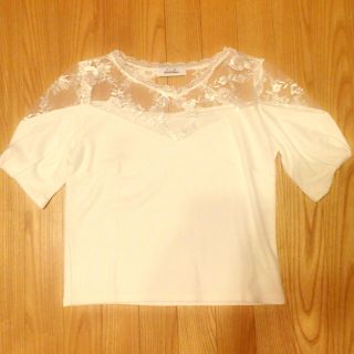 ダズリン(dazzlin)のdazzlin  チュールレースデザインTシャツ(Tシャツ(半袖/袖なし))