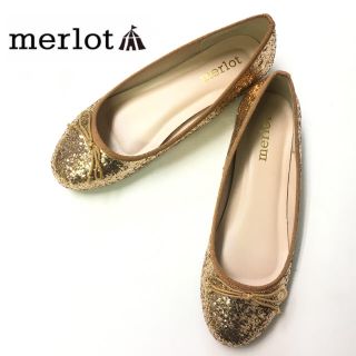 メルロー(merlot)のメルロー グリッターラメ バレエシューズ ＊ゴールド M(バレエシューズ)