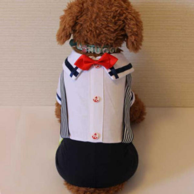 ボーイズマリンカバーオール（ネイビーxホワイト）（S～XL）ドッグウェア　犬の服 その他のペット用品(犬)の商品写真