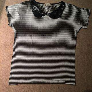 アダムエロぺ(Adam et Rope')のadam et Rope' ☆ スパンコール ボーダー トップス(Tシャツ(半袖/袖なし))