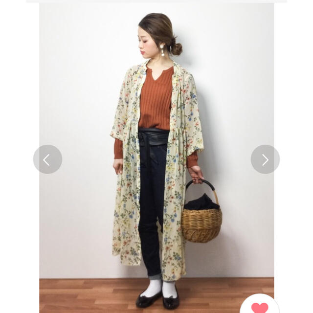 GLOBAL WORK(グローバルワーク)の   【美品】グローバルワーク 花柄ワンピースガウン レディースのワンピース(ロングワンピース/マキシワンピース)の商品写真