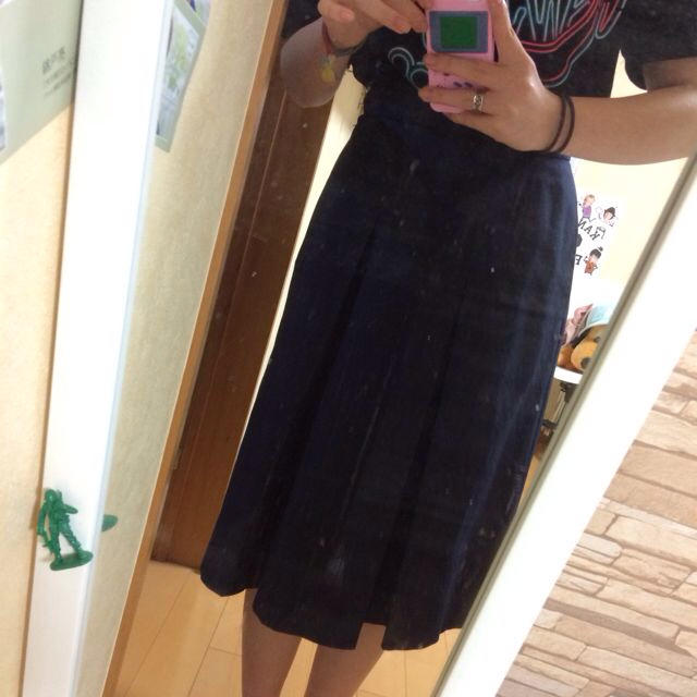 紺のロングスカート レディースのスカート(ロングスカート)の商品写真