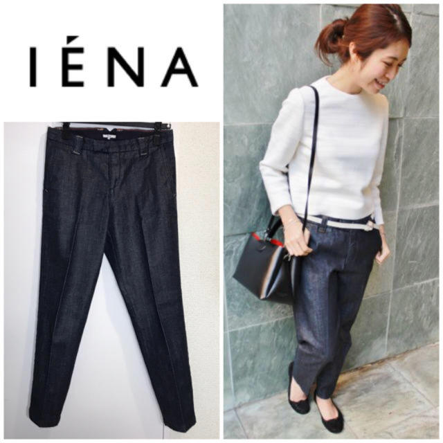 IENA(イエナ)の超美品❣️iena コーティングデニムテーパードパンツ 36 レディースのパンツ(デニム/ジーンズ)の商品写真