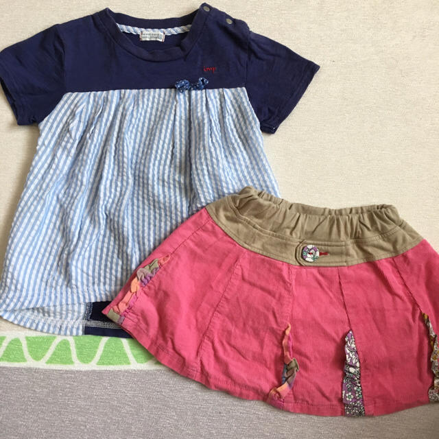 RAG MART(ラグマート)の美品 RAG MART シャツとスカート  キッズ/ベビー/マタニティのキッズ服女の子用(90cm~)(スカート)の商品写真