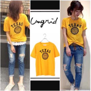 アングリッド(Ungrid)のungrid♡Tｼｬﾂ＆ﾚｰｽﾃﾚｺｷｬﾐset(Tシャツ(半袖/袖なし))