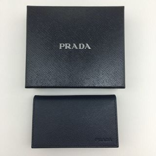 プラダ(PRADA)の【新品】プラダ サフィアーノ カードケース/名刺入れ ネイビーブルー(名刺入れ/定期入れ)