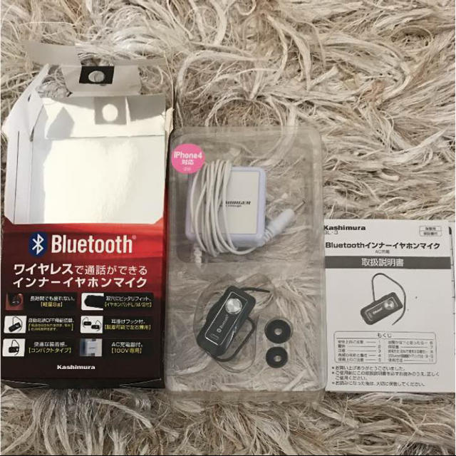 専用 Bluetooth ワイヤレスイヤホンマイク iPhone4対応  スマホ/家電/カメラのオーディオ機器(ヘッドフォン/イヤフォン)の商品写真